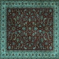 thumbnail image 1 of Ahgly Company Indoor Square Persian Light Blue Traditional Area Rugs, 7' Square, 1 of 4