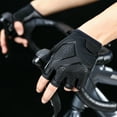 thumbnail image 3 of Guantes negros Guantes de ciclismo de medio dedo para hombres y mujeres Guantes deportivos transpirables que absorben los golpes de silicona MFZFUKR BST3047188-4, 3 of 7