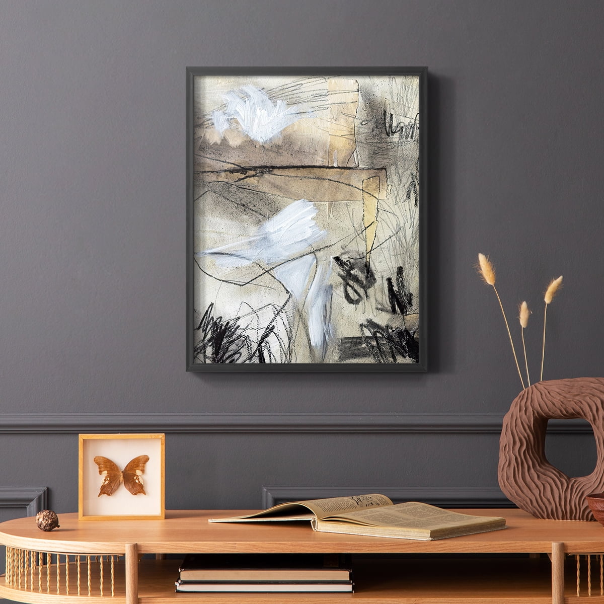 Masked Notes I Framed Print in Black Solid Wood Framed Print No Nail Hanging