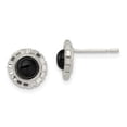 thumbnail image 1 of 925 Sterling Silver Black Onyx Stud Earrings Ball Button, 1 of 5