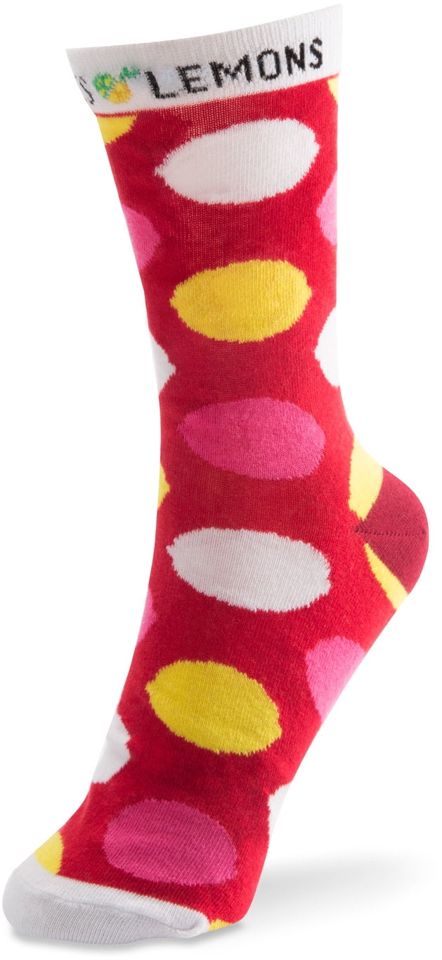 Pavilion Limes or Lemons Pink Lemonade Patterned Women's Crew Socks