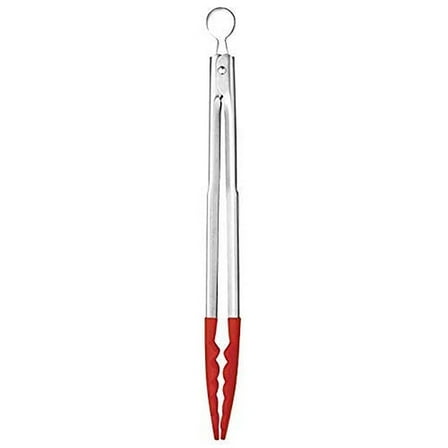 Cuisipro 9.5-Inch Silicone Locking Tongs, Red
