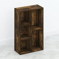 Furinno Tomi Organizer Bookcase, Bookshelf, 5-Cube, Amber Pine