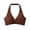 Brown, variant on Sports Bra Women's Halter Twist Front Wireless Breathable Stretch Support Bra for Yoga Fitness Beach Daily Casual Layering