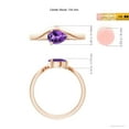 thumbnail image 5 of ANGARA Natural East-West Pear Amethyst Wave Shank Solitaire Ring in 14K Rose Gold for Women (Size-7x5mm) | February Birthstone, Birthday, Anniversary, Jewelry Gift for Women | Natural Amethyst Ring, 5 of 9