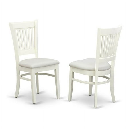 East West Furniture Vancouver 37 Fabric Dining Chairs in White (Set of 2)
