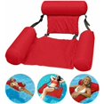 thumbnail image 1 of Hamaca para piscina, sillón flotante, silla inflable para piscina, plegable, sin tablero de espuma, color rojo, 1 of 5