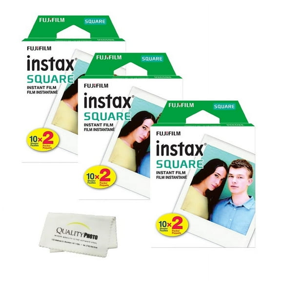 Fujifilm Instax Square Instant Film - 60 Exposures   Quality Photo Microfiber Cloth