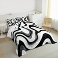 thumbnail image 3 of jejeloiu Modern Geometric Desgin Queen Comforter Set,Minimalist Stripes Lines Bedding Sets,Black White Bedding Comforter Set For Teens,Luxury Bedroom Decor Reversible,3-Piece, 3 of 8