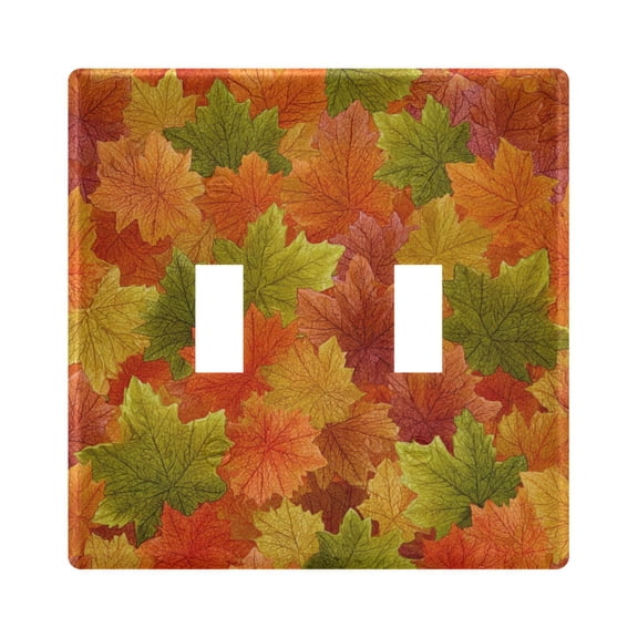 Switch Panel 4.48x4.45In Switch Plate Wall Panel Living Room Kitchen Bedroom Study Switch Panel Stylish Decoration Colorful Maple Leaves