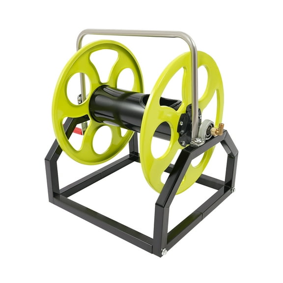Garden Hose Reel, Heavy Duty Wall Mounted Water Hose Reel with Crank Handle, Hose Reels for Outside, Holds 328-Feet of 0.55-Inch Hose