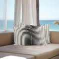 thumbnail image 3 of Black Striped Outdoor Pillow Covers 20x12 Inch Lumbar Pillow Covers Set of 2 Waterproof Decorative Throw Pillow Cases Farmhouse Beige Stripes Vintage Rustic Cushion Covers for Patio Garden Couch, 3 of 8