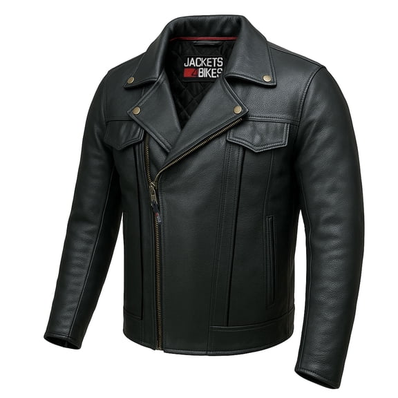 Outrider Leather Men’s Premium Black Buffalo Cruiser Motorcycle Jacket with CE Armor