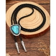 thumbnail image 3 of JASGOOD Bolo Tie for Women Men Western Ties With Pu Leather Cord Stone Pendant Necklace, 3 of 9