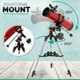 thumbnail image 3 of AmScope Reflector EQ Telescope with Equatorial Mount, 130mm Aperture, 650mm Focal Length, Stainless Steel Tripod and Red Dot Finder, 3 of 7