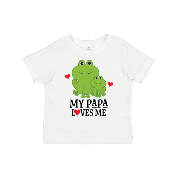 Inktastic My Papa Loves Me Boys Frog Boys Toddler T-Shirt