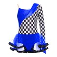 thumbnail image 3 of YiZYiF Race Car Driver Tutu Dress For Girls Long Sleeve Checkered Racer Jumpsuit Racing Unitard Royal Blue 12, 3 of 5