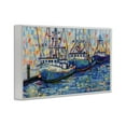 thumbnail image 4 of Stupell Industries Vivid Boats in Harbor Transportation Painting White Framed Art Print Wall Art, 24 x 16, 4 of 10