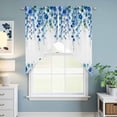 thumbnail image 6 of Swag Valance Curtains for Windows, Spring Blue Floral Light Filtering Kitchen Curtains with Rod Pocket, Farmhouse Weeping Floral Leaves Window Treatment Valances for Living Room, 28x36 - 2 PCS, 6 of 9