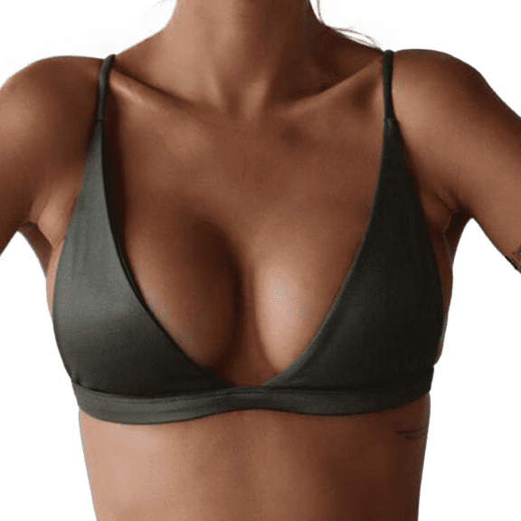 Fulorrnie Bras for Women Comfort No Underwire Support Bralette Triangle Plunge Wirefree Stretchable Bra AG XL