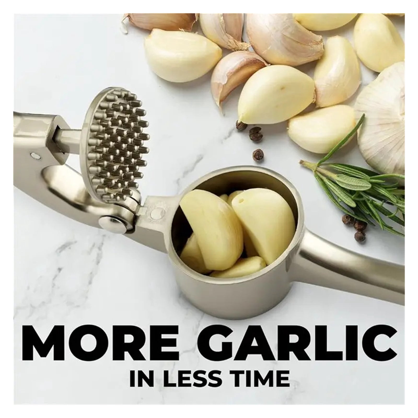 Garlic Press Set Kitchen Garlic Mincer Tool Easy Squeeze Easy Clean Silicone Garlic Peeler & Brush Home Kitchen Gadgets