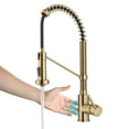 thumbnail image 2 of KRAUS Bolden Touchless Sensor Commercial Style 2-Function Single Handle Pull Down Kitchen Faucet in Spot-Free Brushed Brass, 2 of 8