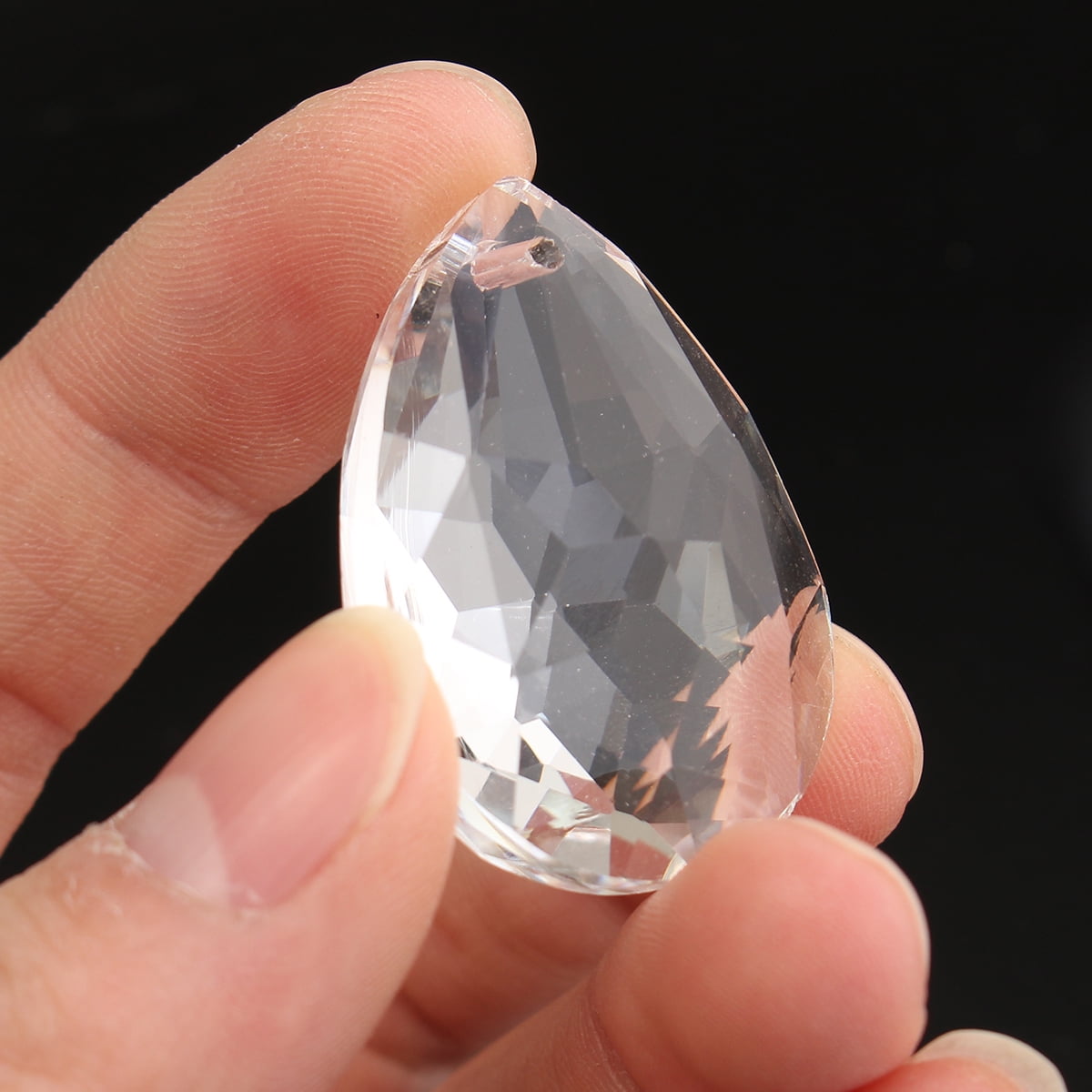 10Pcs Clear Teardrop Glass Crystal Chandelier Lamp Pendant Hanging Prism Decor