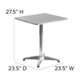 thumbnail image 4 of Bowery Hill Aluminum 23.5" Square Bistro Stainless Steel Table Gray, 4 of 5