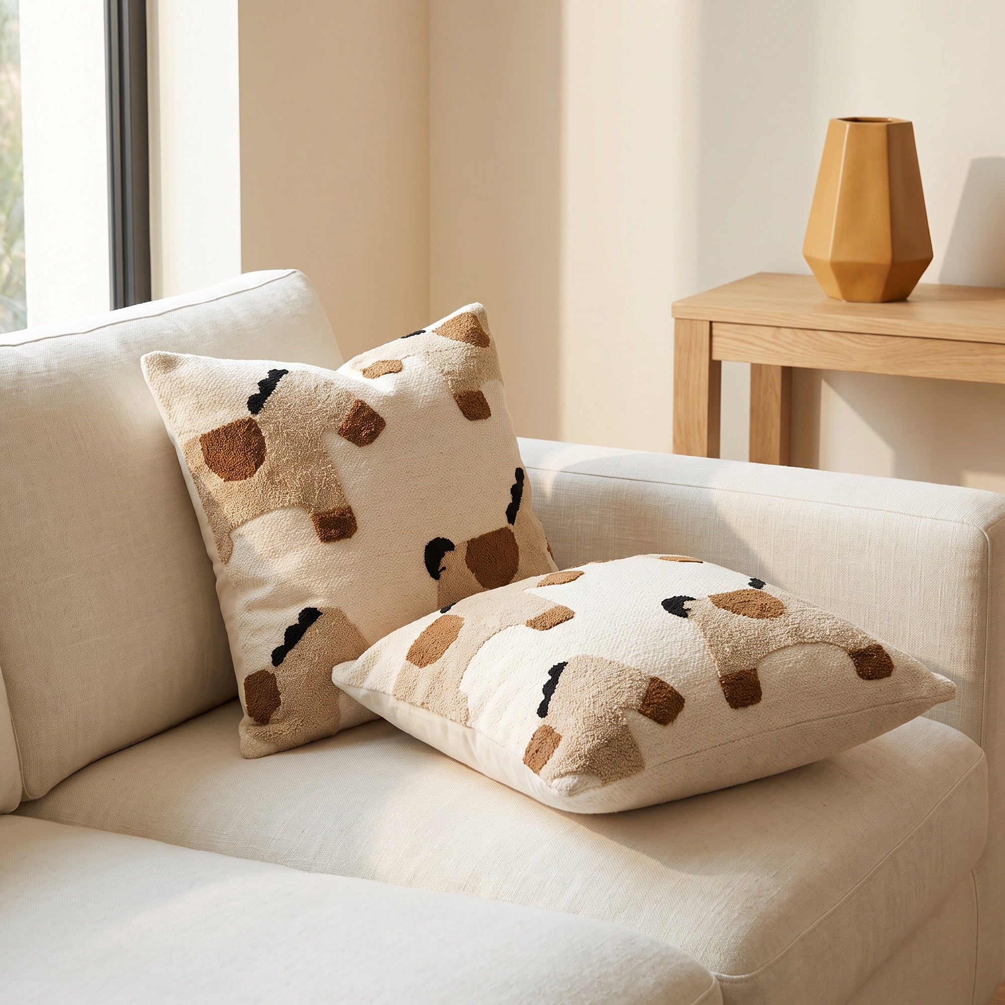 Unique Bargains 3D Tufted Animal Throw Pillow Cushion Cover Square Brown Horse 18"x18"