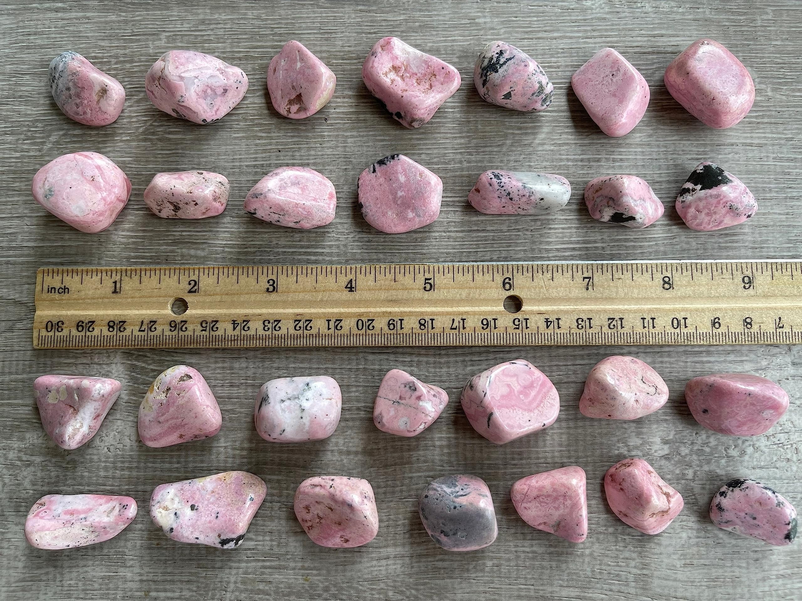 Rhodonite Tumbled Stones, Polished Rhodonite Gemstone, Rhodonite Healing Crystals (Rhodonite, 3 Pound)