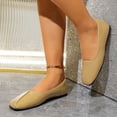 thumbnail image 6 of Miluxas Women's Ballet Flats Closed Square Toe Slip On Flats Comfortable Dressy Casual Work office Shoes Yellow 7.5(40), 6 of 8