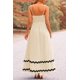 thumbnail image 2 of Vestido PRETTYGARDEN Verano 2025 Maxi Beige Claro XXL, 2 of 8