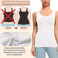 thumbnail image 3 of MANIFIQUE 2 Packs Women's Seamless Shapewear Tops with Built-in Padded Bra V-Neck Shaping Camisoles, 3 of 7