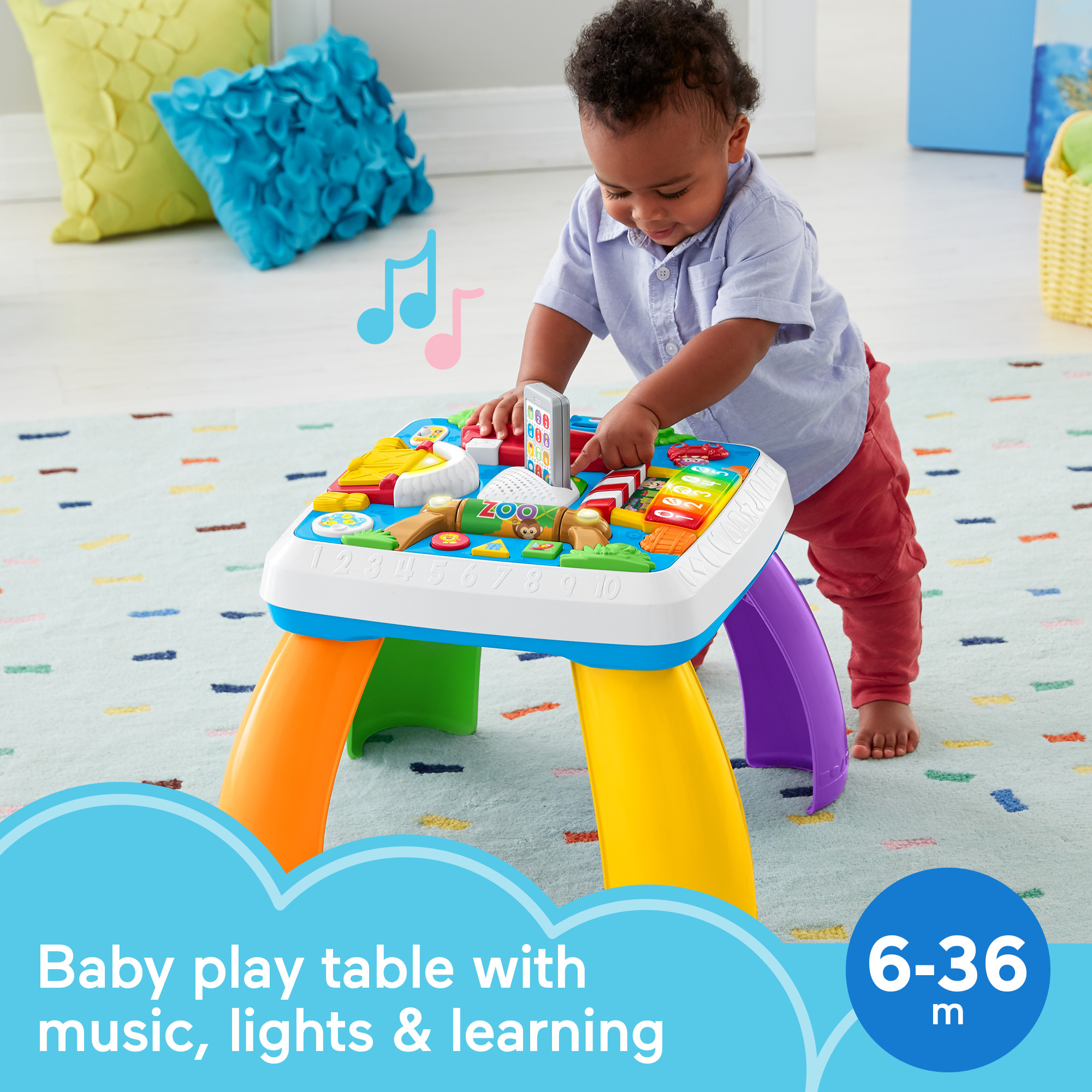 Fisher-Price Laugh & Learn Around the Town Learning Table Baby & Toddler Toy with Music & Lights - image 2 of 6