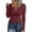 Wine, variant on Annhoo Long Sleeve Shirts for Women Fall V Neck Criss-Cross Knit Ribbed Tops Stretch Slim Tight Blouse Tees