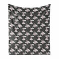 thumbnail image 1 of Floral Soft Flannel Fleece Throw Blanket, Repetitive Japanese Sakura Blossom on Cloud Simplistic Illustration, Cozy Plush for Indoor and Outdoor Use, 60" x 80", Dimgray Baby Pink, by Ambesonne, 1 of 5