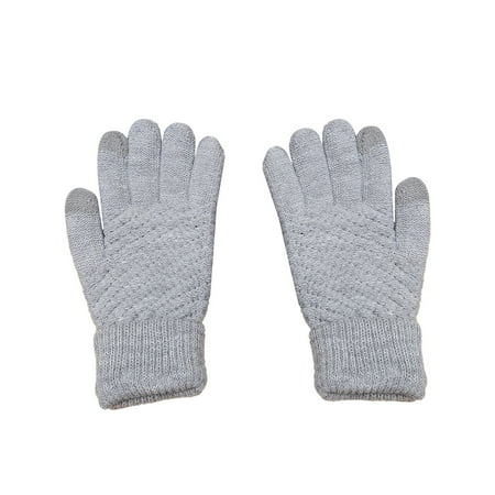 

LuoYinDa Kids Disposable Gloves Age 3-5 Gloves for Women In Winter Plus Velvet and Thickening Korean Style Cold Proof Cute Cycling Screen Warm Wool Knitted Gloves