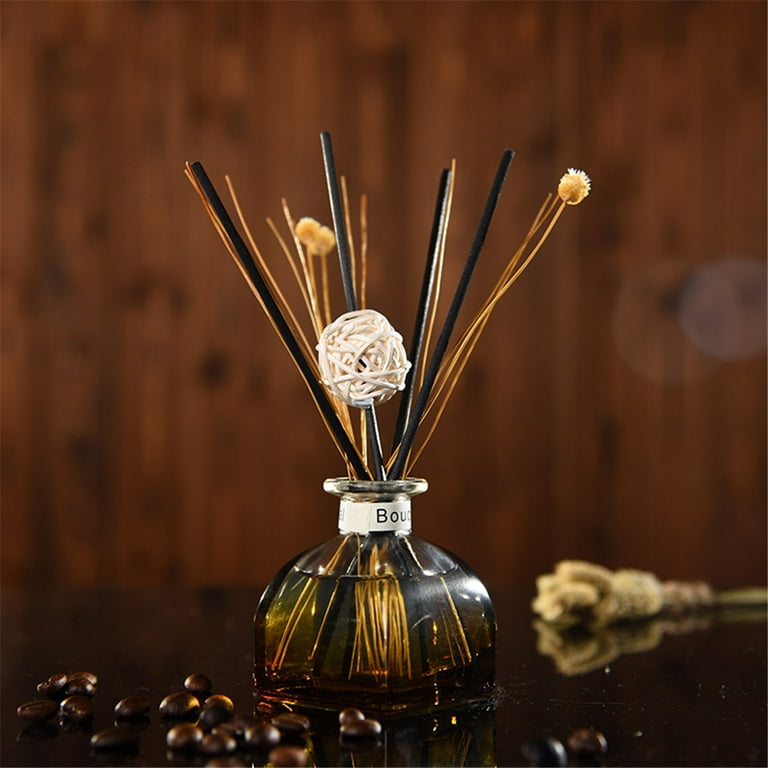 Cfxnmzgr Home Decorations Reed Oil Diffusers with Natural Sticks, Glass Bottle and Scented Oil 80ml, Clear