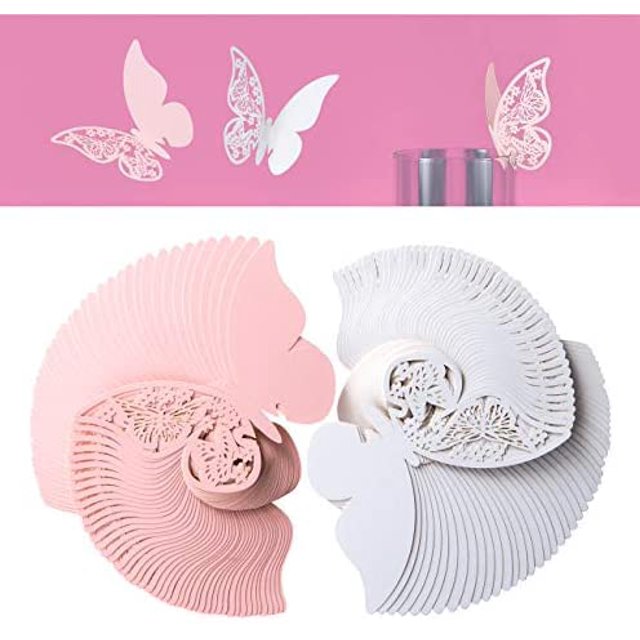100 manteles individuales de bautizo,porta nombres de mesa, decoraciones para bautizos de niñas, comuniones, bodas, cumpleaños, fiestas, Navidad, regalos (blanco y rosa)