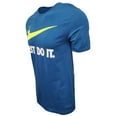 thumbnail image 3 of Nike Sportswear Mens Just Do It Swoosh Tee (Medium, Cerulean Blue/Neon Yellow/White Swoosh), 3 of 3
