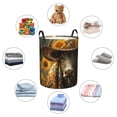 thumbnail image 4 of Balery Sunflower Cowboy Hat Cow Cesta de ropa redonda con asas, impermeable, independiente, para ropa, juguetes, dormitorio y familia-Small, 4 of 6