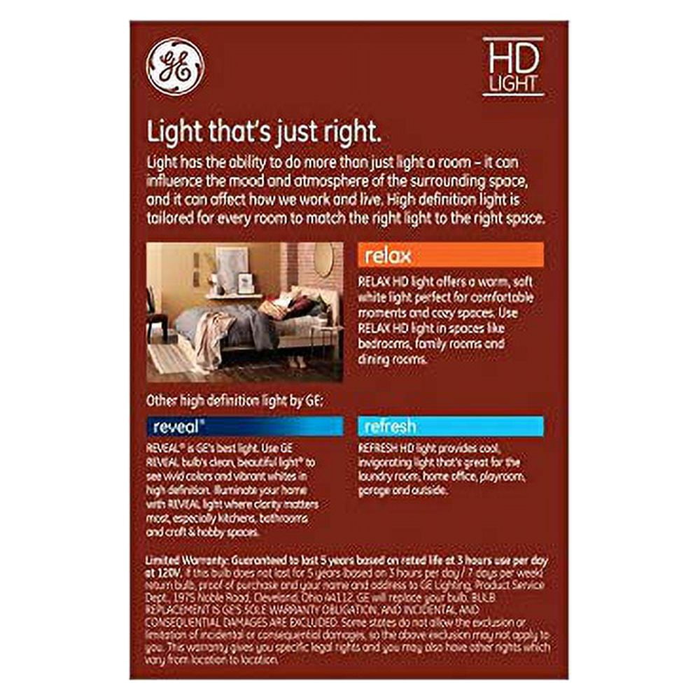 (case of 3) GE 41835 Relax LED G30 Vanity Globe, frosted, Soft White 2700K, 6 watt, 500 lumen, Dimmable Decorative Globe Light Bulb, 60 watt replacement