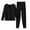 Black, variant on Uaswgudfs V-Neck Zip-Up Women's Pajama Set with Ankle Pants - Lace Trim & Regular Fit Sleepwear