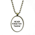 thumbnail image 1 of Never foget mi profesor estudiante citar Collar Colgante de cadena vintage Colección de joyas colgantes Unbranded M, 1 of 3
