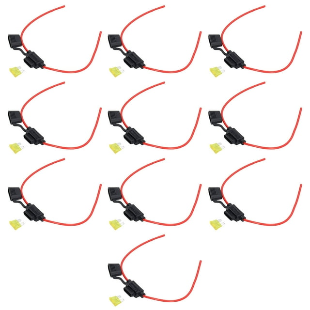 Juego de 10 portafusibles en línea, resistencia a la fusión, cableado fácil, portafusibles impermeable con fusible