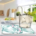 thumbnail image 5 of FREEAMG Dish Drying Mat Turquoise Leaves Kitchen Dish Pads Super Absorbent Microfiber Dish Drying Rack Pads Safe Heat-resistant Kitchen Counter Mat,16x18 Inch, 5 of 7