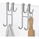 thumbnail image 1 of 2 ganchos de puerta de ducha en acero inoxidable para el baño, en el gancho de puerta de ducha y cristal sin marco para servilletas y porta maquinilla de afeitar Plata, 1 of 5