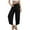 Black, variant on Wensltd Women Solid Color Baggy Wide Leg Pants Casual Elastic Waist Pocket Pants
