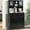 Black, variant on KIGOTY Kitchen Pantry Storage Cabinet, Double Tilt Out Trash Cabinets Freestanding Storage Cabinets, 2 Drawers and 1 Tilt Out Trash Cabinet, Kitchen, Dinning Room, Living Room, Blue