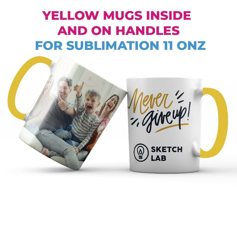 Two-Tone Sublimation Mugs - Yellow 3 Dozen